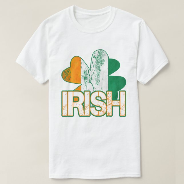 Camisas De Bandeira De Shamrock Irlandês (Vestidas (Frente do Design)