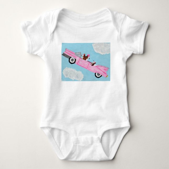 Camisas de Basset Hounds em Conversível Rosa (Frente)