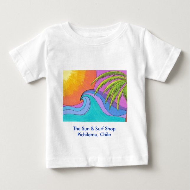 Camisas de Bebê de praia Comprada por Surf Pichile (Frente)