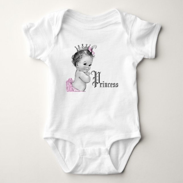 Camisas de Bebê Menina Princesa Rosa Adorável (Frente)