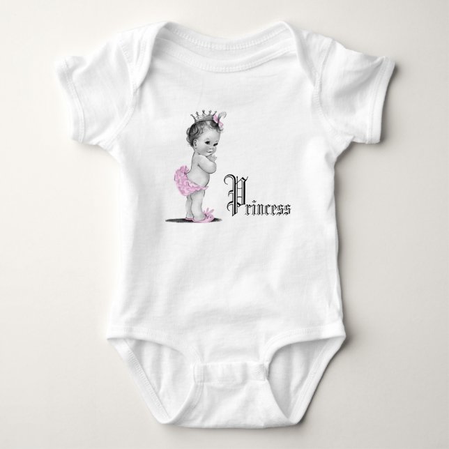 Camisas de Bebê Menina Princesa Rosa Adorável (Frente)