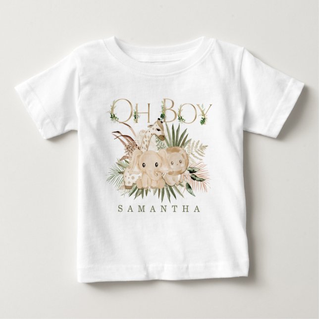 Camisas de Bebê Personalizadas de Safari (Frente)