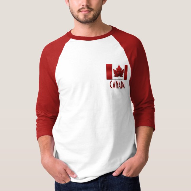 Camisas de beisebol do Canadá, de uso masculino, S (Frente)