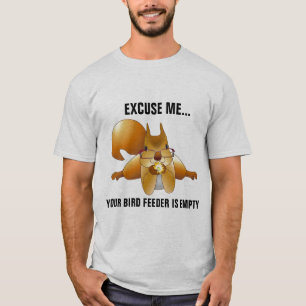 CAMISAS DE CAMISETA, SEU ALIMENTADOR DE PÁSSARO E