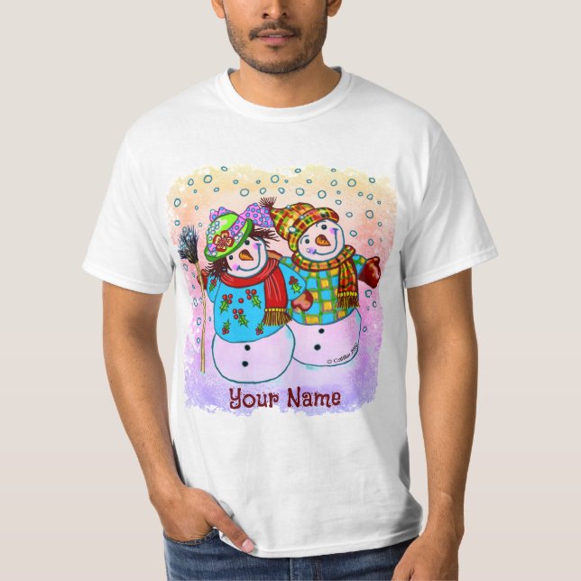 Camisas de Casal de boneco de neve (Frente)