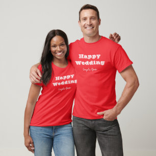 Camisas de Casamento de Casais Cor Vermelha Tamanh