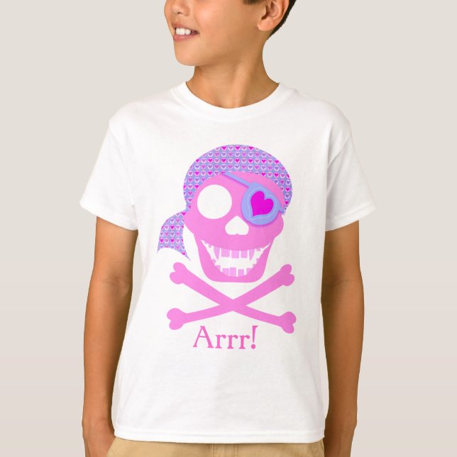 Camisas De Casca Pirata Rosa (Frente)