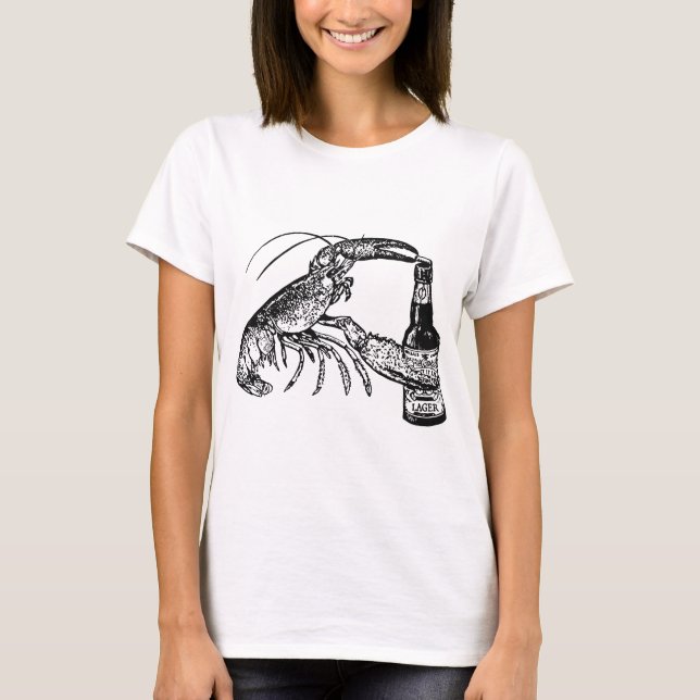 Camisas De Cerveja Com Bebendo De Lagosta Artesana (Frente)