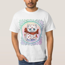 Camisas de coração de Kitten brancas