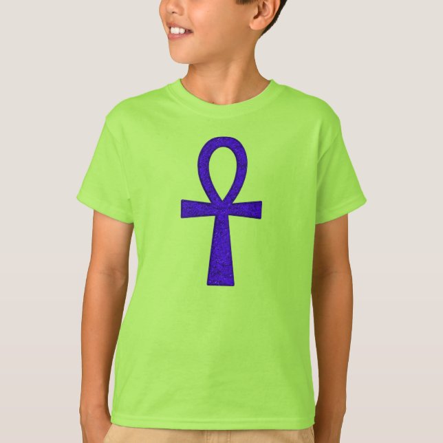 Camisas de Crianças Ankh Azul (Frente)