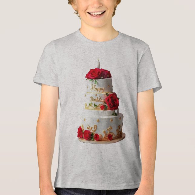 Camisas de design de Bolo de Aniversário (Frente)