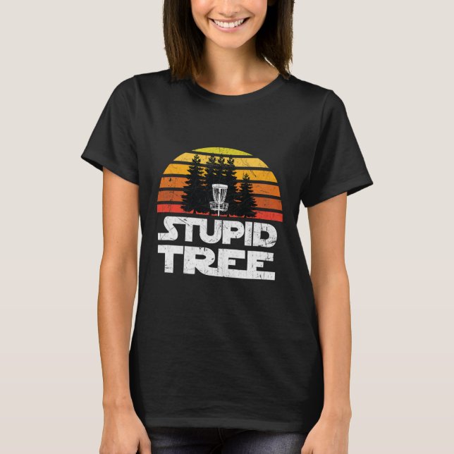 Camisas de Disc Golf para Homens Stupid Tree Frisb (Frente)