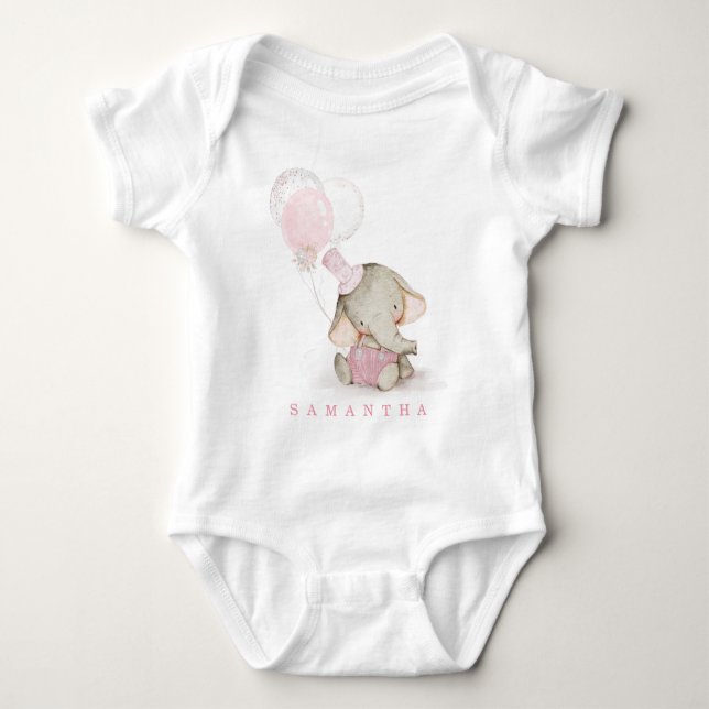 Camisas de Elefante Rosa e Cinza Personalizadas (Frente)