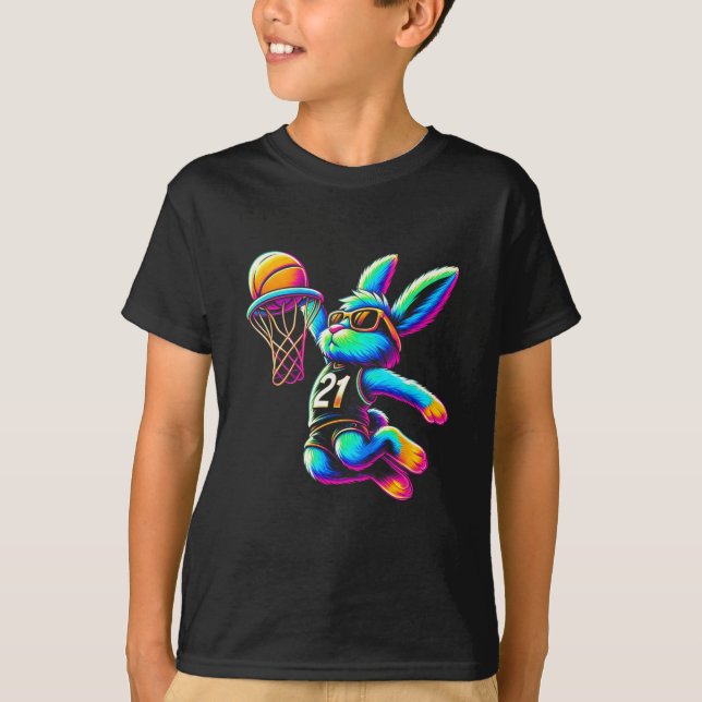 Camisas de esqueleto de coelho de Páscoa para meni (Frente)