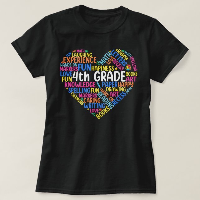 Camisas De Estudantes Do 4º Grau, De Volta A Sc (Frente do Design)