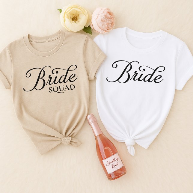 Camisas de festa de noivado personalizadas | Prese (bride team shirt, bride team sweatshirt, personalized bride shirt, custom bride squad shirt,)