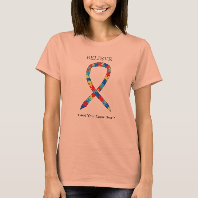 Camisas de Fita Quebra-cabeça de Sensibilização pa (Frente)