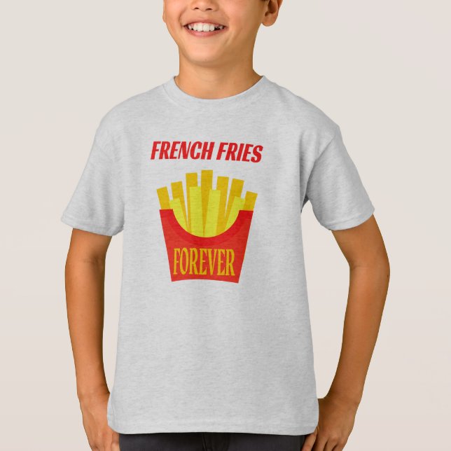 Camisas de fritas francesas para crianças taGLESS® (Frente)