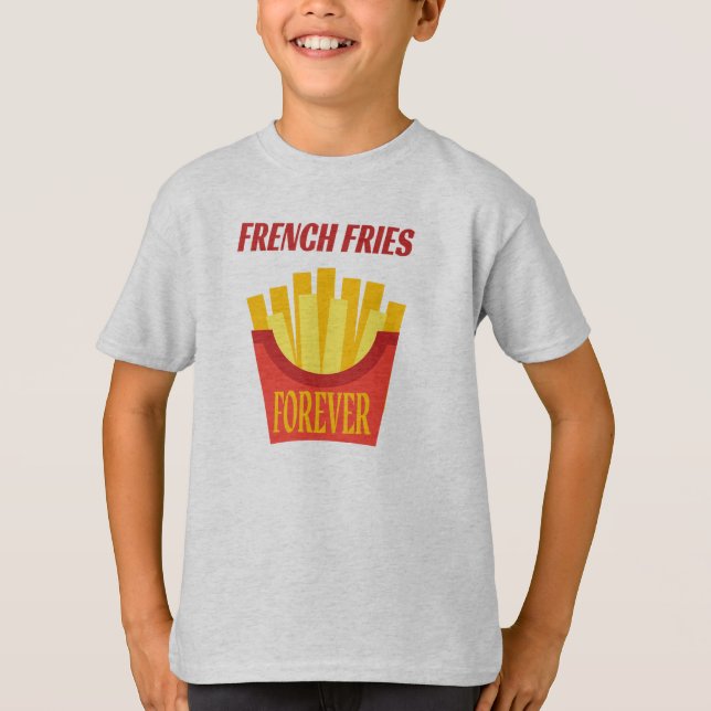 Camisas de fritas francesas para crianças taGLESS® (Frente)