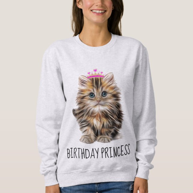 Camisas de Gato de Aniversário, PRINCESA DE ANIVER (Frente)