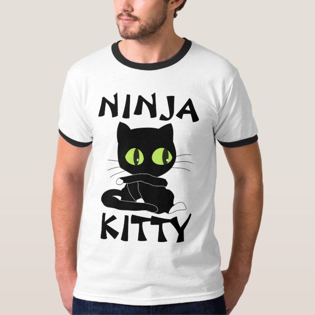 Camisas de gato engraçadas do GATINHO NINJA (Frente)