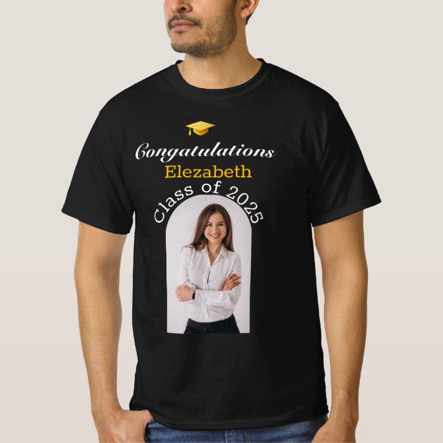camisas de graduação Dourada personalizadas (Frente)