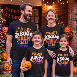 Camisas de Halloween da Família Combinando Boo Cre