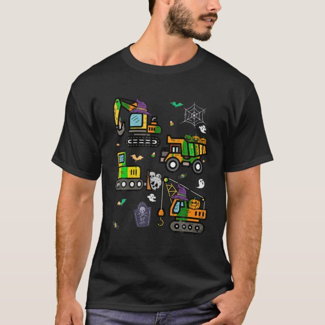 Camisas De Halloween De Caminhões De Construção (Frente)
