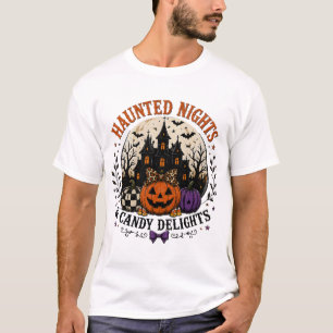 Camisas de Halloween Noites Assombradas e Delícias