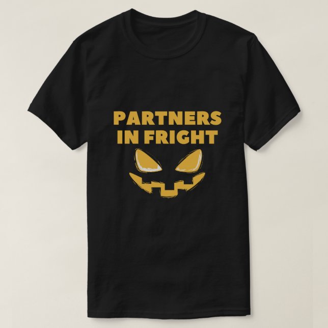 Camisas de Halloween Parceiros no Terror (Frente do Design)