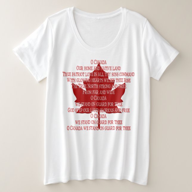 Camisas de hino canadense mais camiseta canadense (Frente do Design)