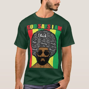 Camisas de história negra para rapazes DEUS DIZ QU
