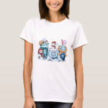 Camisas de Manga Curta Snowman Coffee