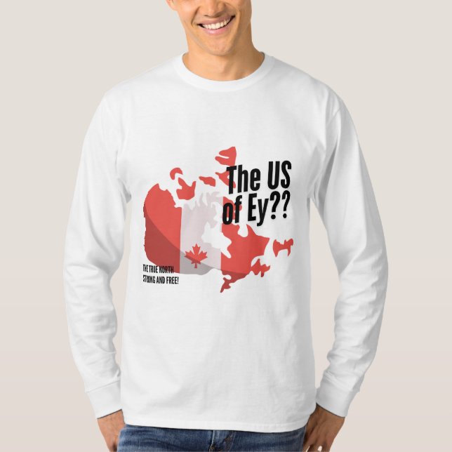 Camisas de manga longa patrióticas canadenses engr (Frente)