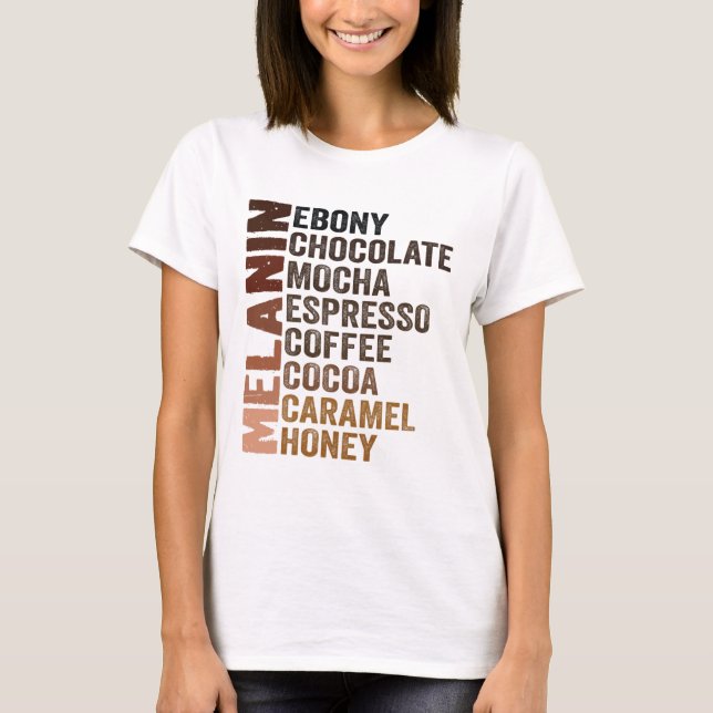 Camisas de melanina engraçadas Juneteenth mulheres (Frente)