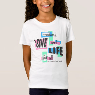 Camisas de meninas com um design colorido.