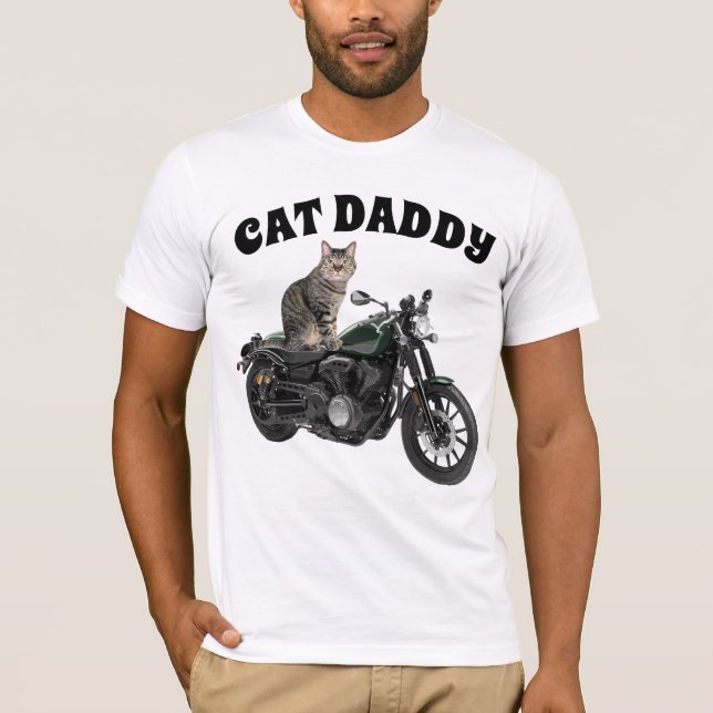 CAMISAS DE MOTOQUEIRO PARA HOMENS CAT DADDY DAD (Frente)