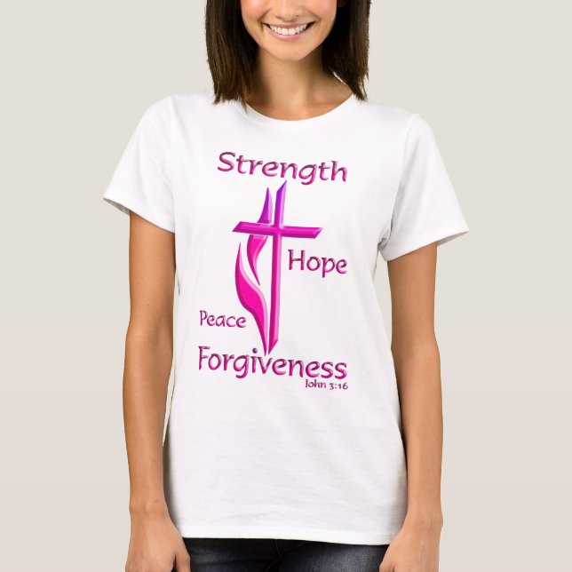 Camisas de mulher cristã John 3:16 (Frente)