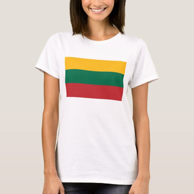 Camisas de mulheres com bandeira da Lituânia (Frente)