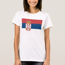 Camisas de mulheres com bandeira da Sérvia