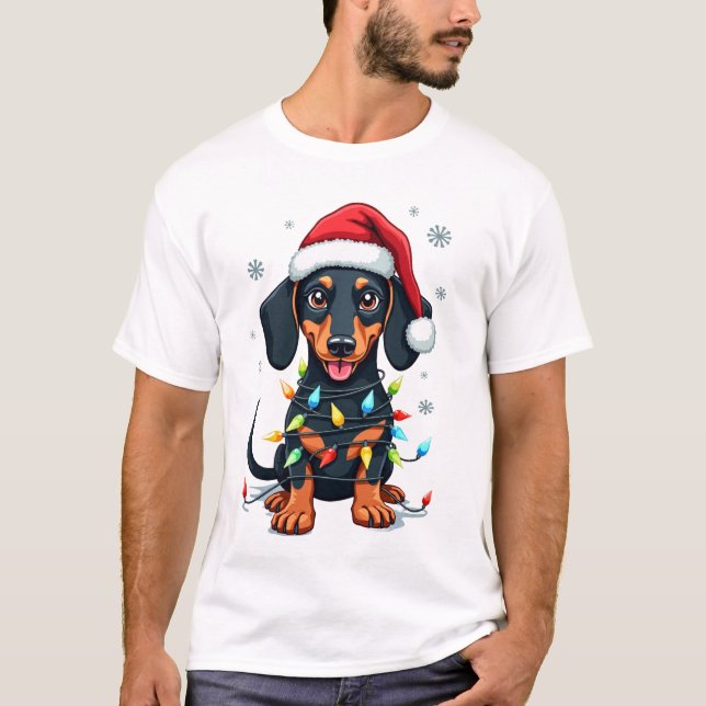 Camisas de Natal de Árvore de Cachorro Dachshund P (Frente)