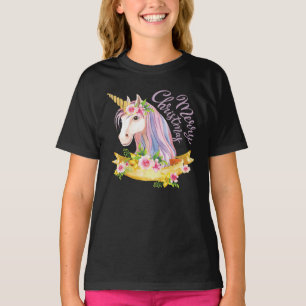 CAMISAS DE NATAL DE MENINAS UNICÓRNIOS