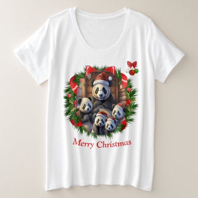 Camisas de Natal do Panda Bear (Frente do Design)