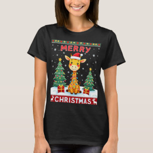 Camisas de Natal Feias de Girafa Chapéu de Papai N
