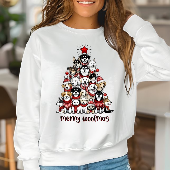 Camisas de Natal femininas Cachorro Mama Woofmas (Criador carregado)