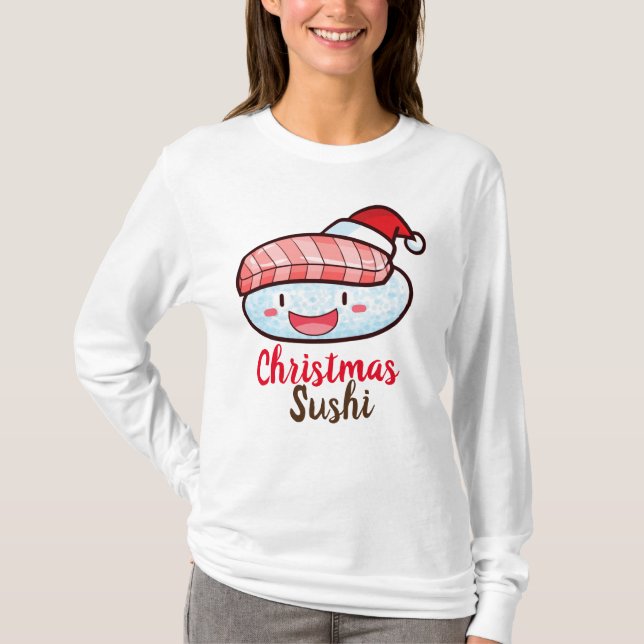 Camisas de Natal Personalizáveis para Sushi (Frente)