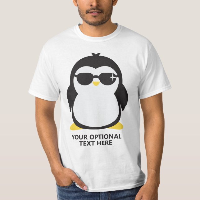 Camisas de pinguins legal com texto personalizado (Frente)