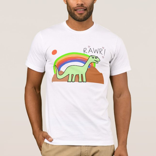 Camisas de Rawr do arco-íris dos adultos (Frente)