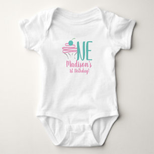 Camisas de redemoinho de cupcake de 1º aniversário