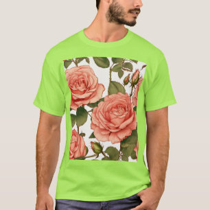 Camisas de Rosa e Bud Vintage - Arte Floral Elegan
